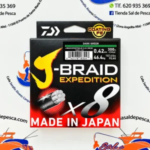 HILO TRENZADO DAIWA JAPAN J-BRAID EXP. 8X 0,42MM. DARK GREEN 300MT.