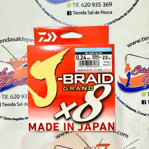 HILO TRENZADO DAIWA JAPAN J-BRAID GRAND 8X 0,24MM. AZUL 270MT.