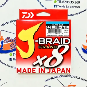 HILO TRENZADO DAIWA JAPAN J-BRAID GRAND 8X 0,28MM. AZUL 270MT.
