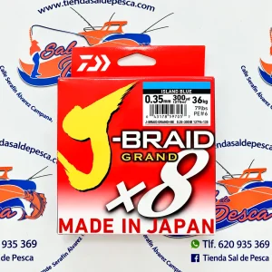 HILO TRENZADO DAIWA JAPAN J-BRAID GRAND 8X 0,35MM. AZUL 270MT.