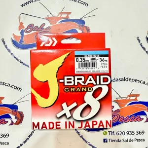 HILO TRENZADO DAIWA JAPAN J-BRAID GRAND 8X 0,35MM. AZUL 270MT.