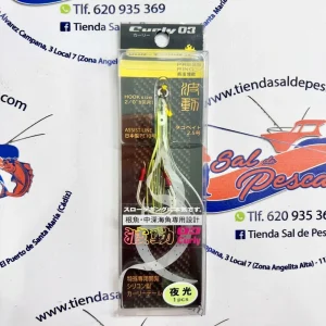 ANZUELO MONTADO PULPITO ZUNZUN GUNS TAKO BAIT CURLY COLOR YELLOW TIGER